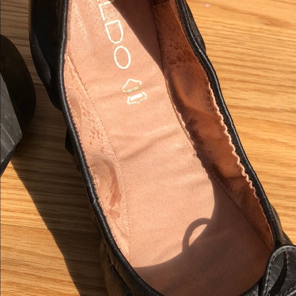 Aldo Black Leather Ballet Flats - Picture 4 of 5